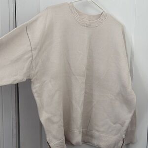 Womens Cream Sweater crew neck